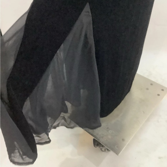 Vintage Cachet Sz S Maxi Velvet Mesh Tulip Hem Whimsigoth Witchy Skirt Black - Picture 5 of 7